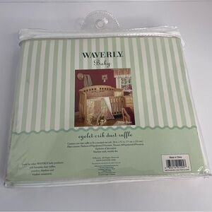 Waverly Baby Ivory Eyelet Scalloped Hem Crib Dust Ruffle Standard Size NWT